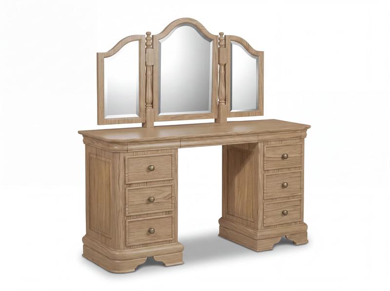 Merville Oak Dressing Table and Mirror