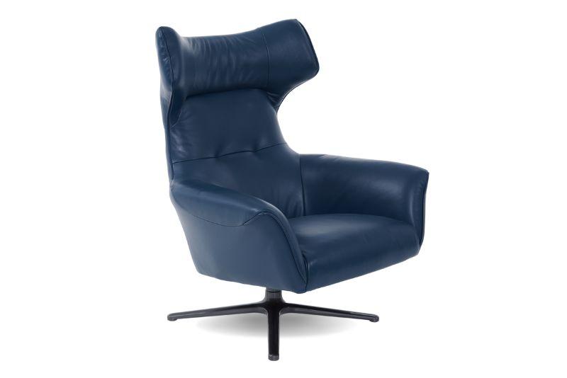 Flavio Swivel Chair Petrol Blue