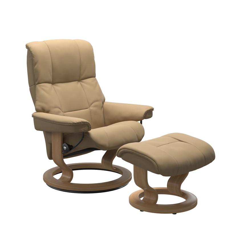 Stressless Mayfair Recliner Chair & Stool Medium Sand/Oak