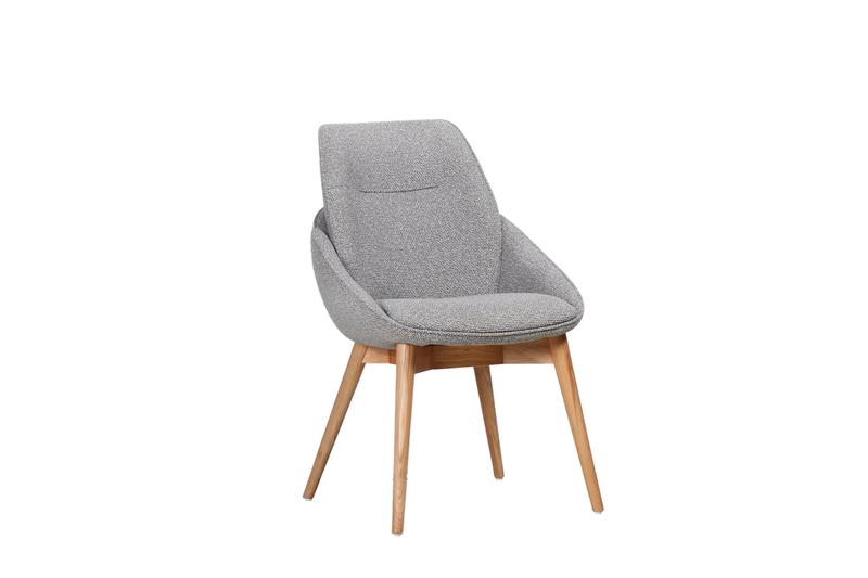 Jesiba Dining Chair Grey with Wooden Legs