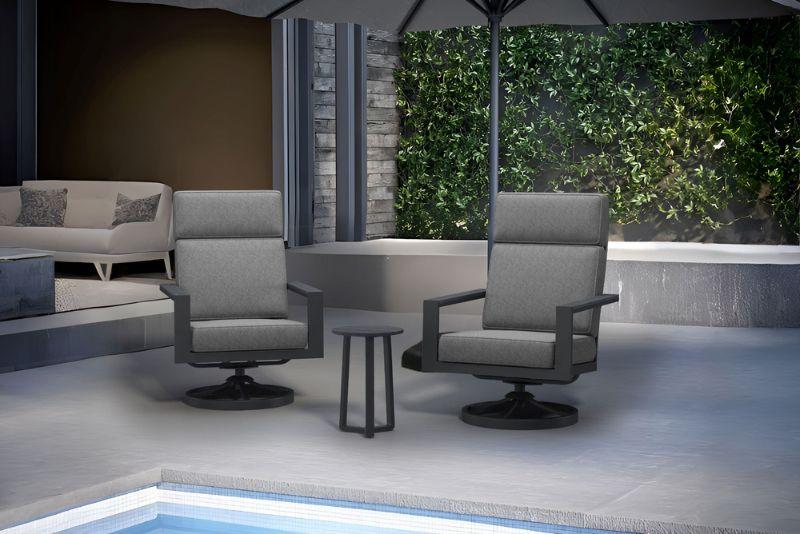 Costa Garden Dual Swivel Chair Set with Free Cover