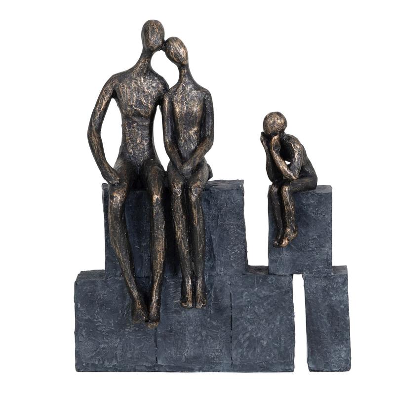 Bronze Blocks Family of Three Sculpture