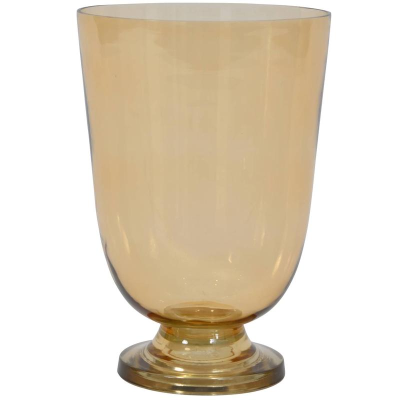 Grace Amber Glass Hurricane Vase