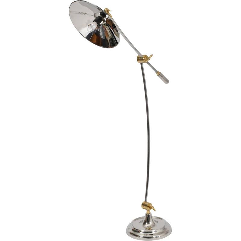 Haku Brass and Steel Adjustable Floor Lamp