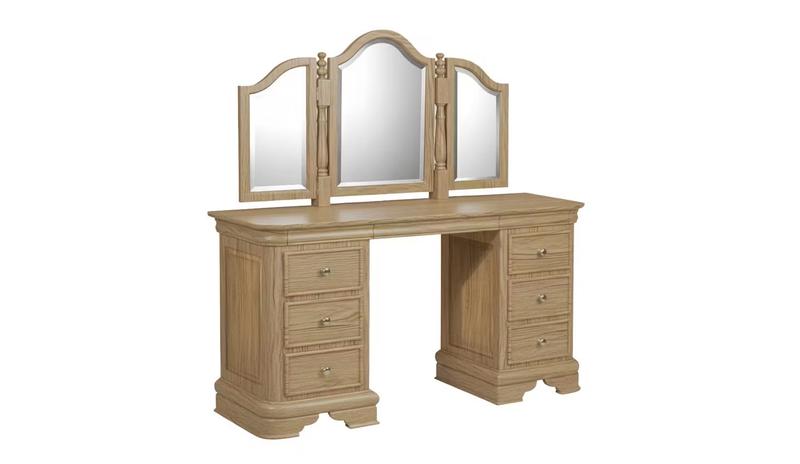 Merville Oak Dressing Table and Mirror