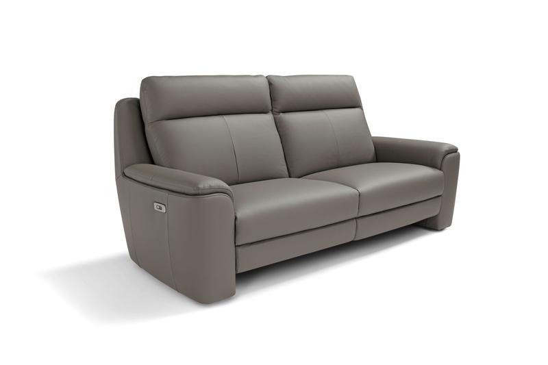 Giorgia 3 Seater Recliner Sofa Leather Grey
