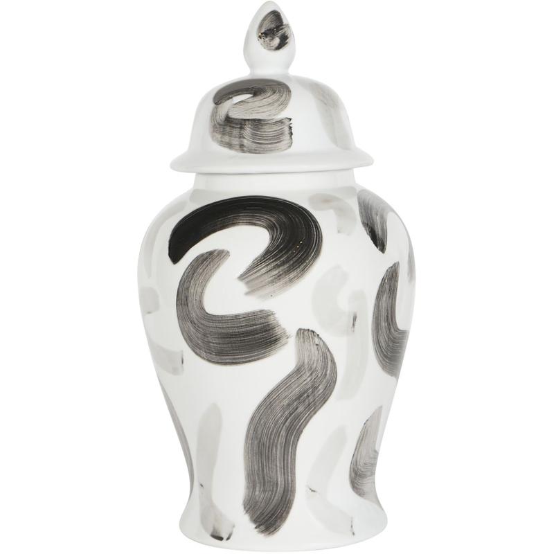 Monochrome Brush Swirl Large Jar