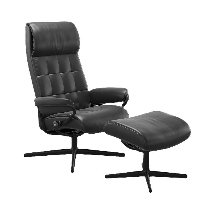 Stressless London Pioneer Chair & Stool Black