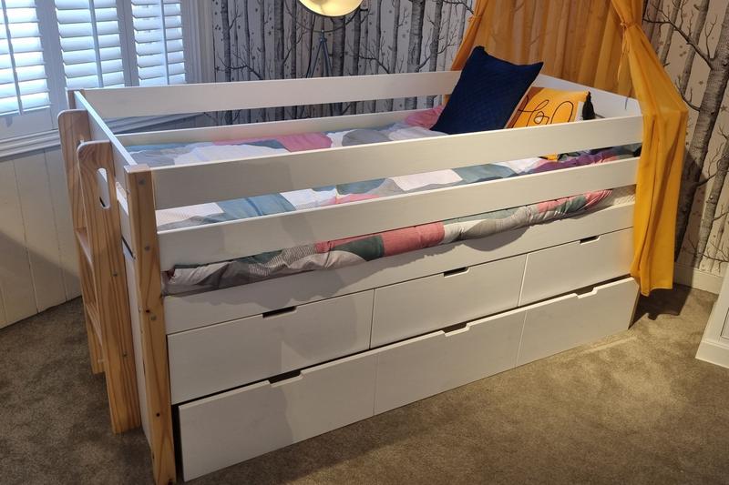 Childrens Captain Bed with Storage Drawers - Clearance Cork