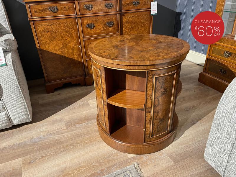 Walnut Revolving End Table - Clearance Cork