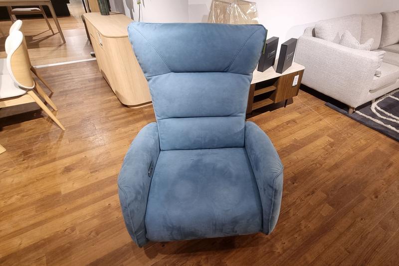 Egoitaliano Mira Swivel Electric Recliner Chair Blue - Clearance Cork