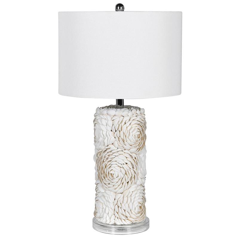 Shell Table Lamp with Lampshade