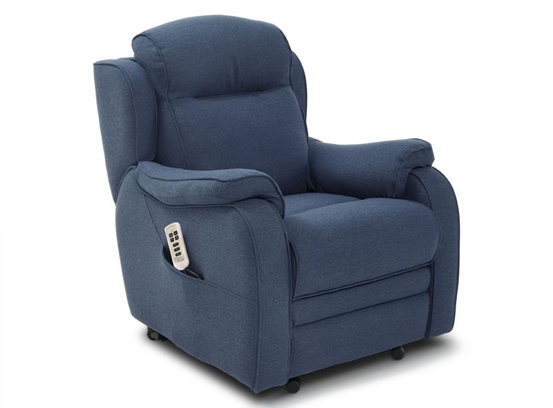 Boston Power Rise and Recline Armchair Herringbone Navy