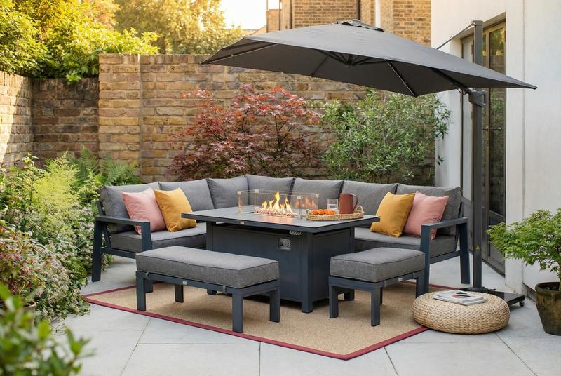 Costa Garden Corner Dining Set with Firepit