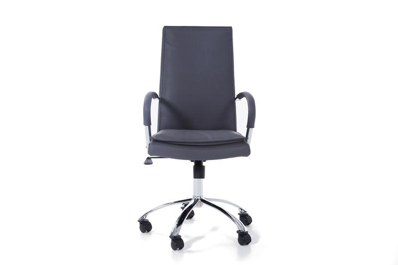 Soft Chrome Office Armchair - Grey