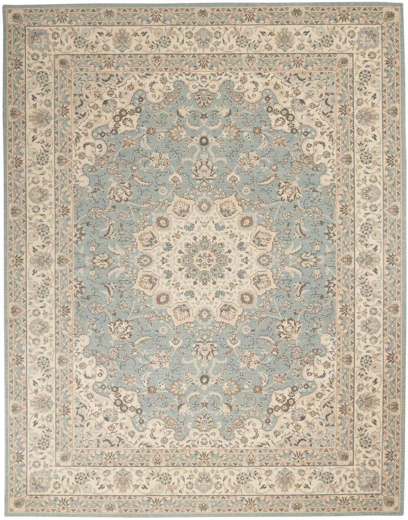 Living Treasures Rug LI15 Aqua/Ivory