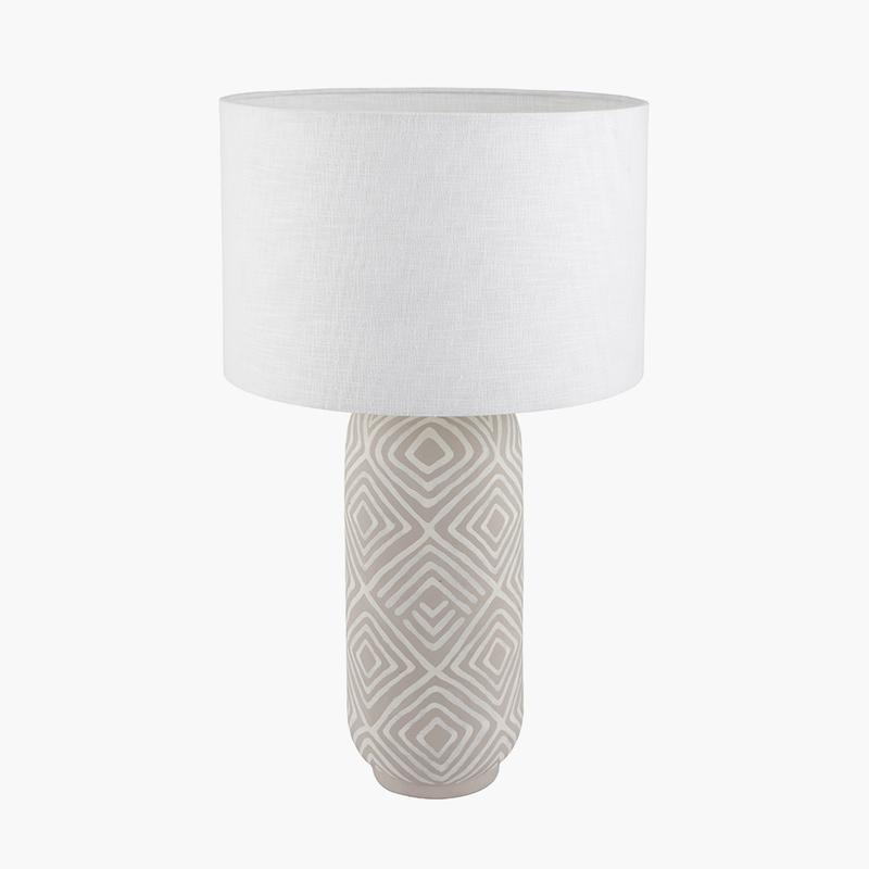 Margot Grey Pattern Stoneware Lamp