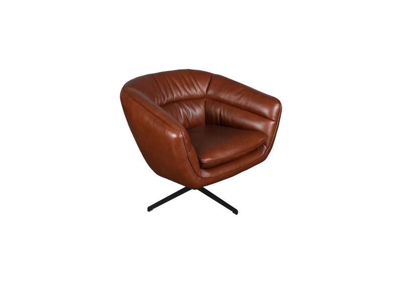 Gilmore Berlin Chestnut Leather Swivel Chair