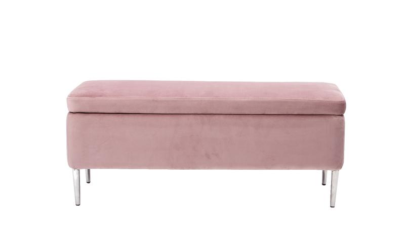 Hailey Pink Velvet Ottoman