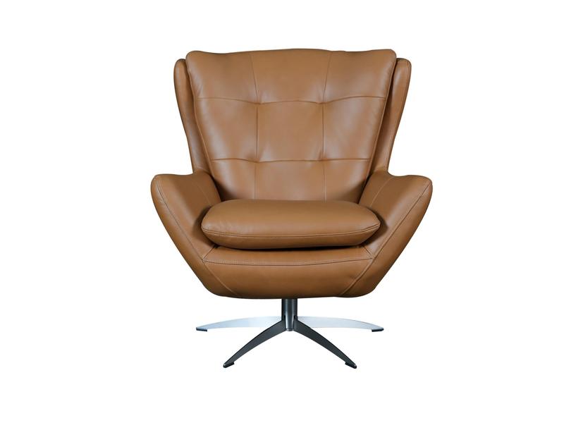 Glen Bergen Tan Leather Swivel Chair
