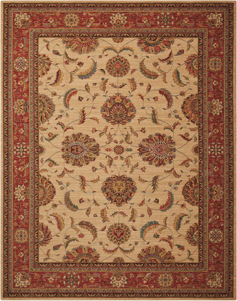 Living Treasures Rug LI04 Ivory/Red