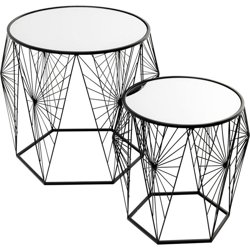 Cobweb Black Side Table Set of 2