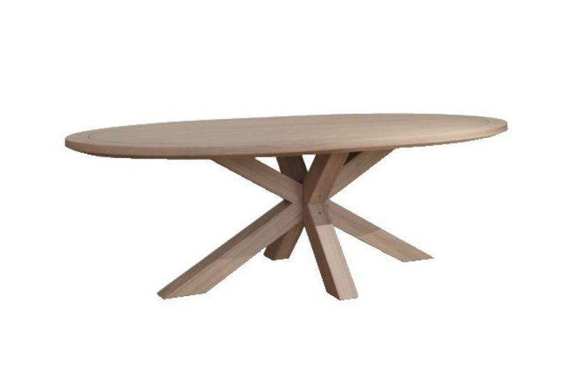 Hugo Double X Pedestal Oval Dining Table