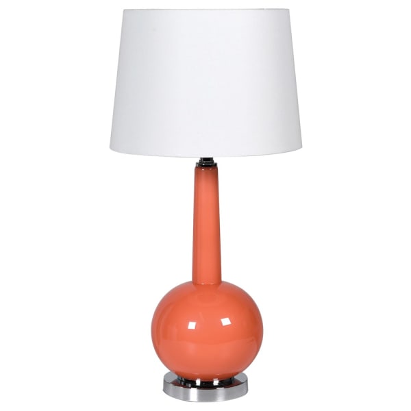 Orange Glass Lamp with Shade