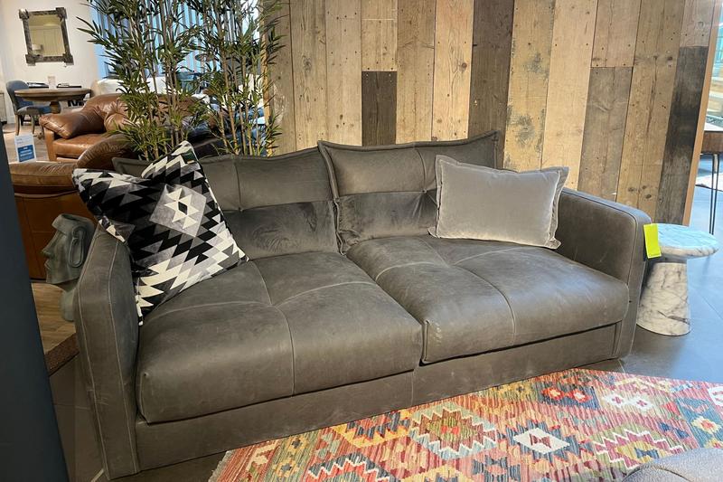 Tod 3 Seater Leather Sofa Soul Graphite - Clearance Limerick