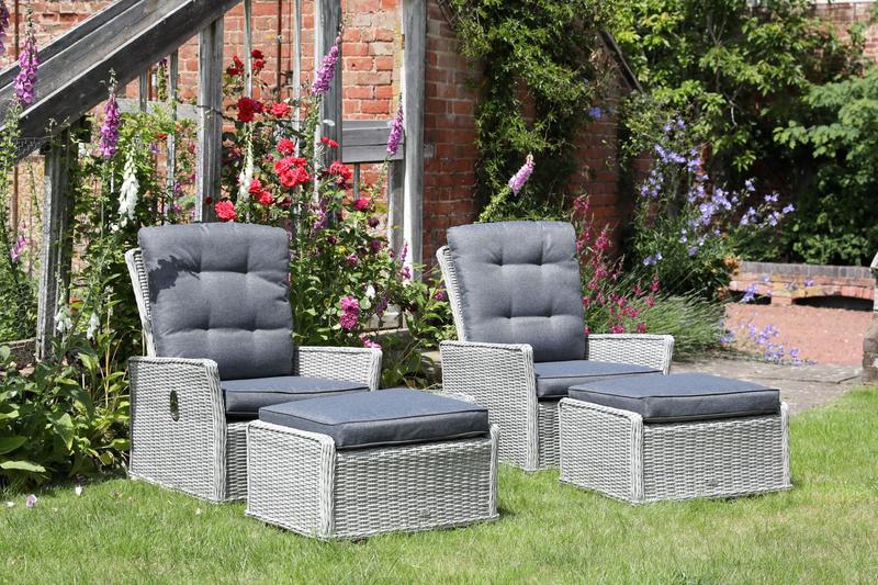 Cruz Deluxe Garden Dual Recliner Set with Free Cover