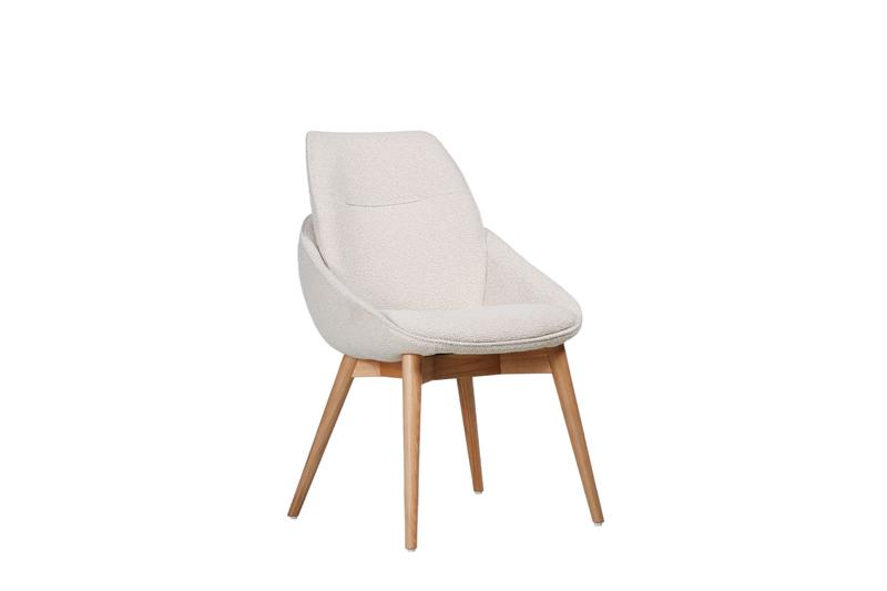 Jesiba Dining Chair Cream with Wooden Base