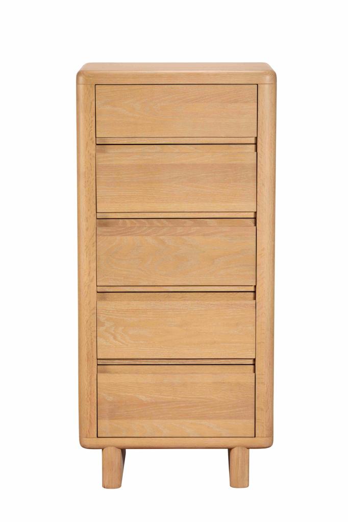 Rowan 5 Drawer Tall Chest Oak