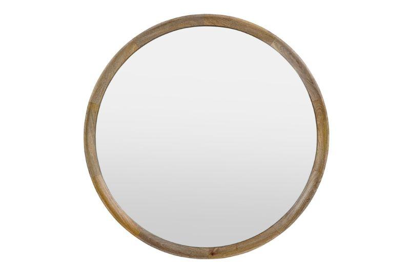 Leon Round Solid Wood Mirror