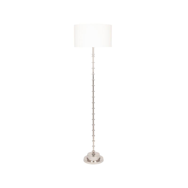 Almas Silver Metal Floor Lamp with Shade