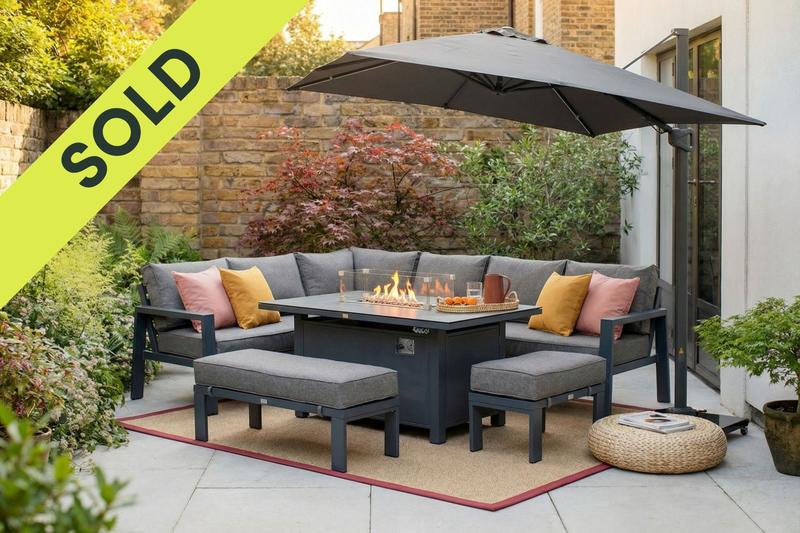 Costa Garden Corner Dining Set with Firepit