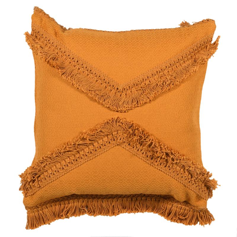 Mustard Fringe Cushion