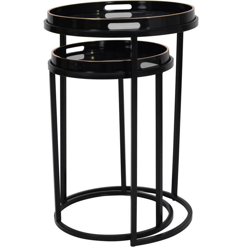 Vesuvius Black and Gold Nest of Tables