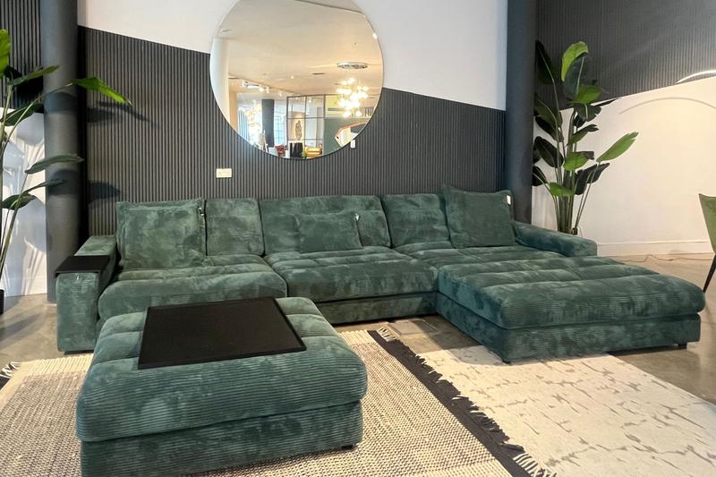 Heidi Chaise Corner Sofa and Footstool - Clearance Limerick