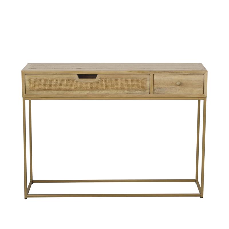 Rattan 2 Drawer Console