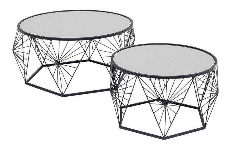 Cobweb Black Coffee Table Set of 2