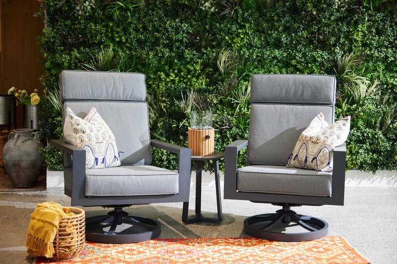Costa Garden Dual Swivel Chair Set