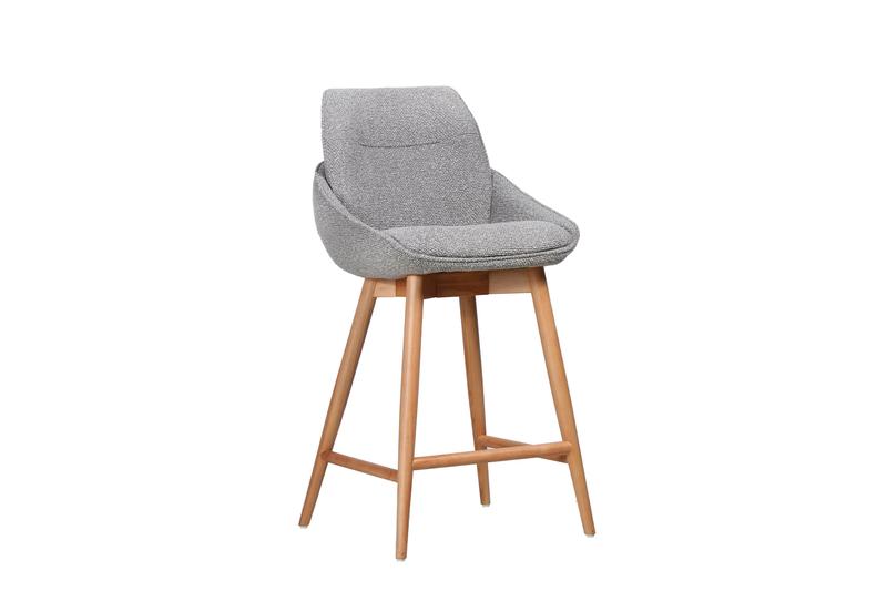 Jesiba Counter Stool Grey with Wooden Base