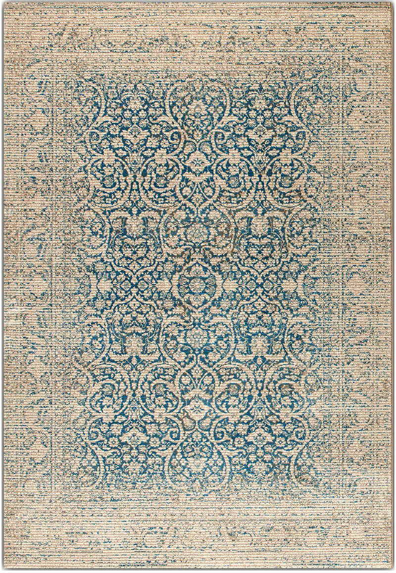 Grandeur Rug Teal Damask