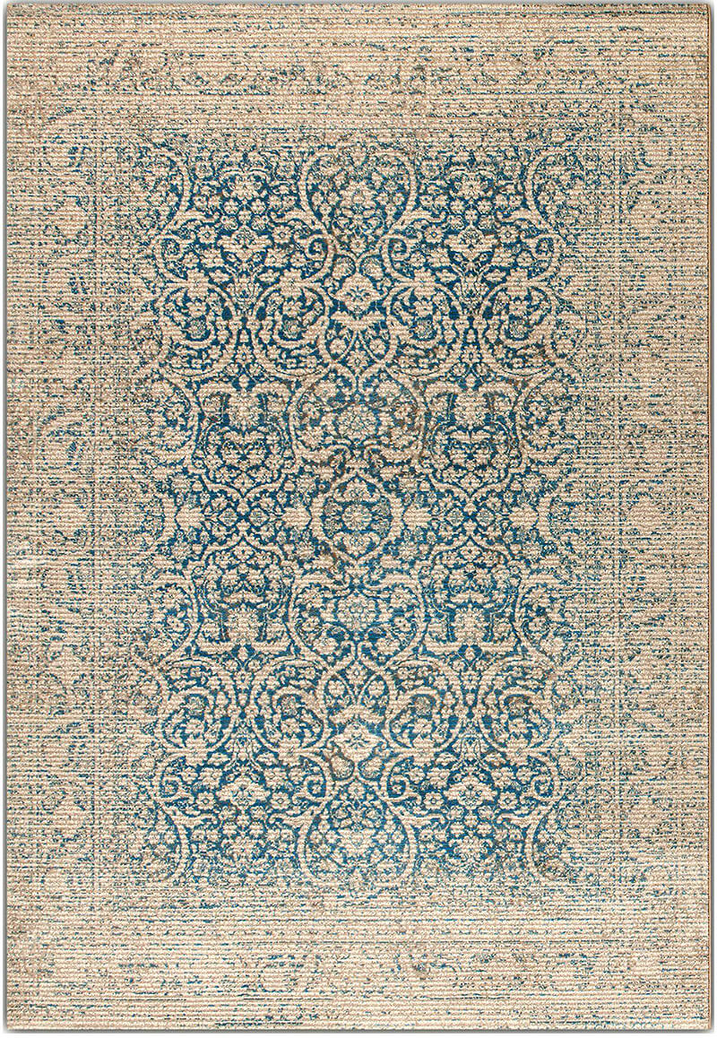 Grandeur Rug Teal Damask