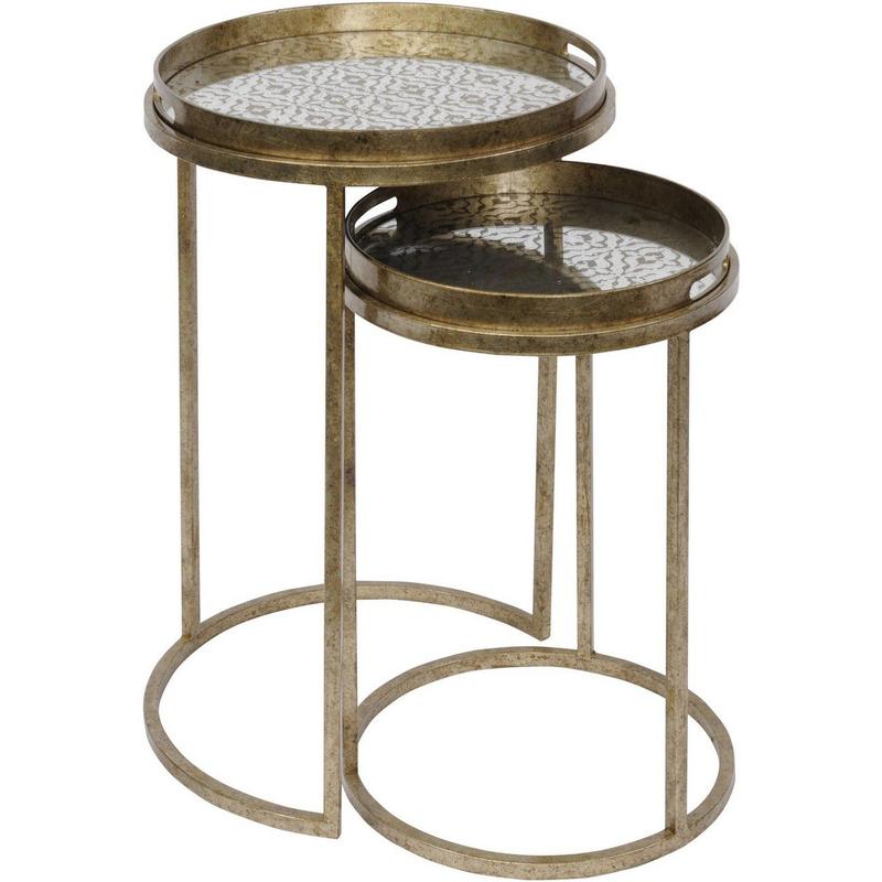 Vienna Antique Gold Atlas Side Table Set Caseys Furniture