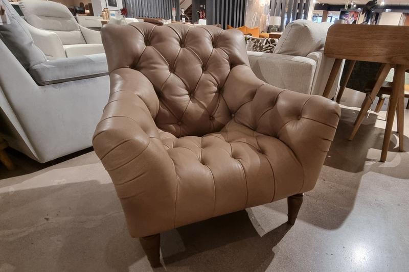 Amble Leather Chair Beige - Clearance Cork