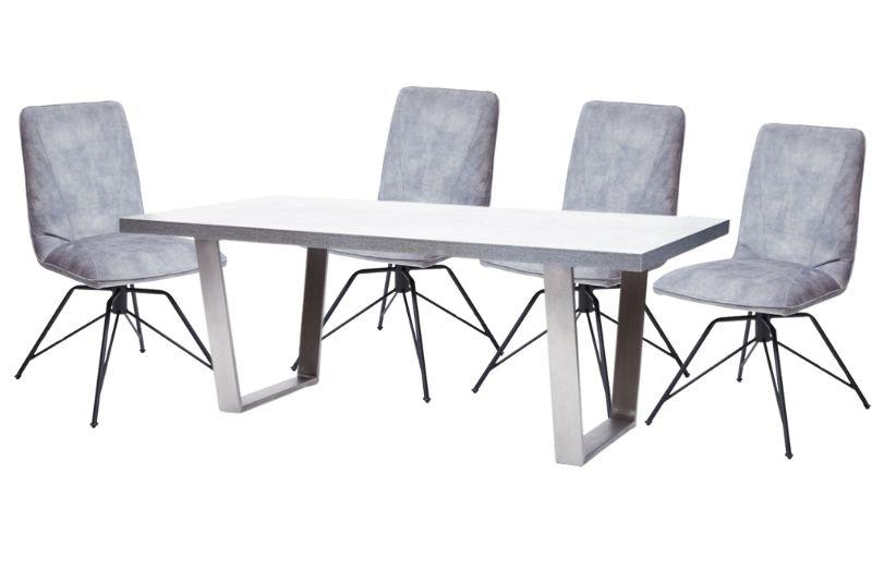 Hornby 200cm Dining Table and 4 Grey Carter Chairs - Bundle Deal