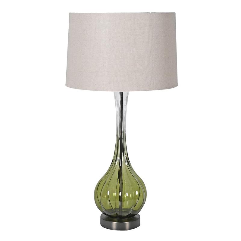 Faded Green Glass Table Lamp
