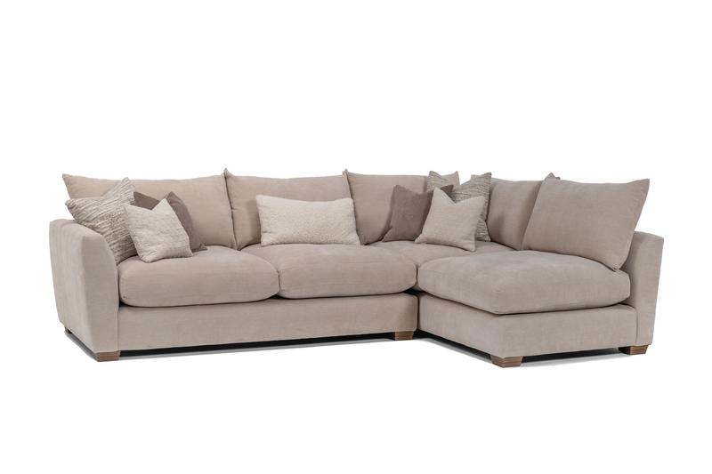 Girona Combi Sofa LHF Digby Beige with Free Footstool