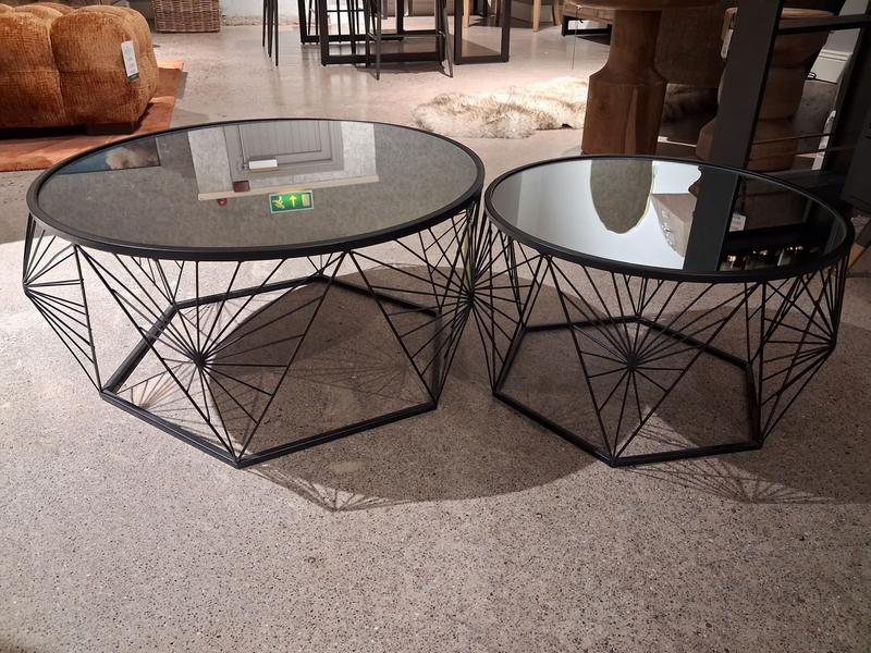 Set of 2 Mirror Tables - Clearance Cork